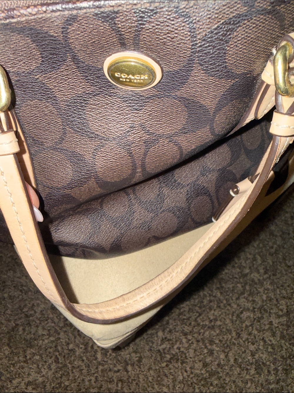 Coach Brown Signature Peyton Dome Satchel - Picture 4 of 16